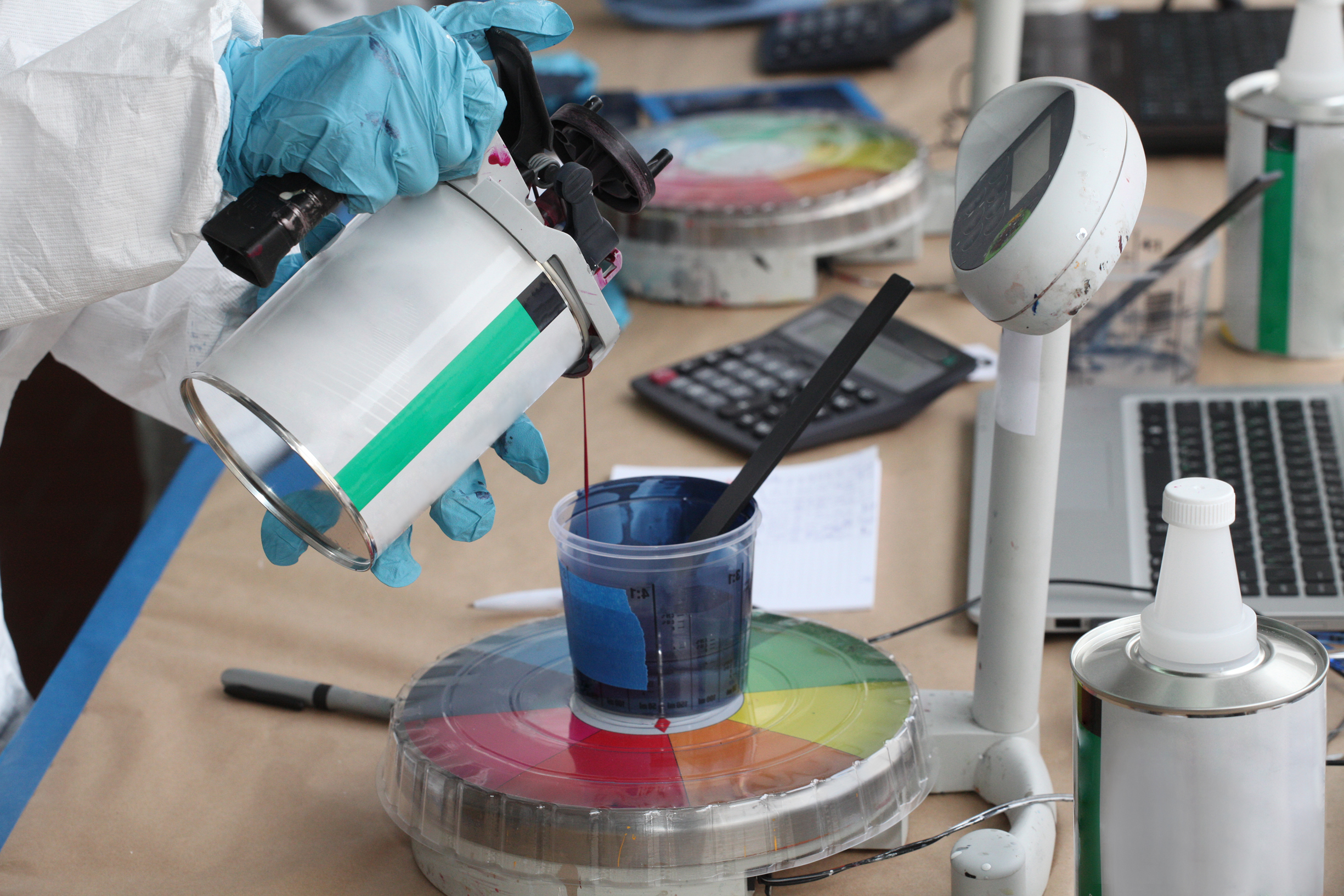 Precision paint mixing for RV collision repair